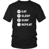 Surfing - Eat Sleep Surf Repeat - Surfer Hobby Shirt-T-shirt-Teelime | shirts-hoodies-mugs