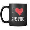 Surfing I Love Surfing 11oz Black Mug-Drinkware-Teelime | shirts-hoodies-mugs