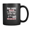 Surfing some people have to wait a lifetime to meet their favorite surfer mine calls me dad 11oz Black Mug-Drinkware-Teelime | shirts-hoodies-mugs