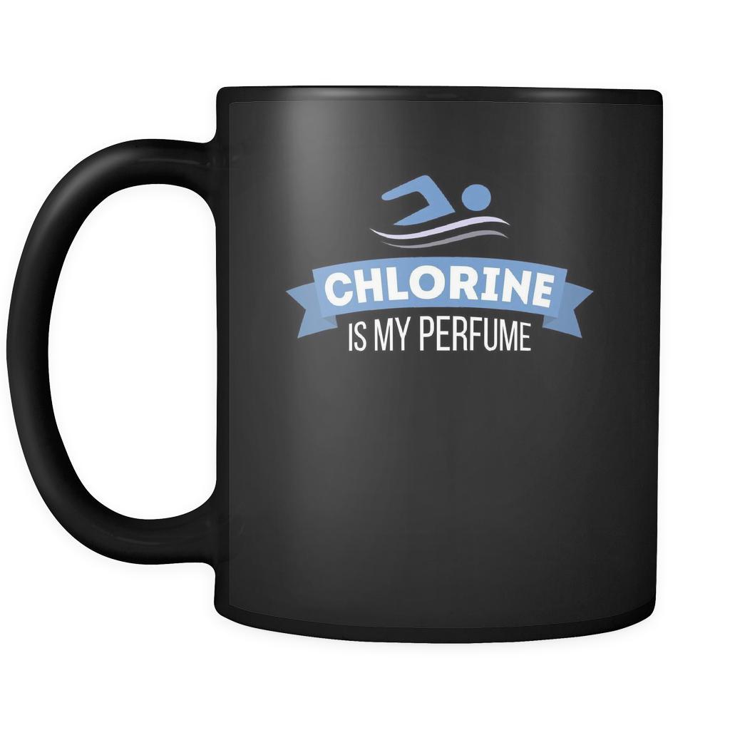 Swimming Chlorine is my perfume 11oz Black Mug