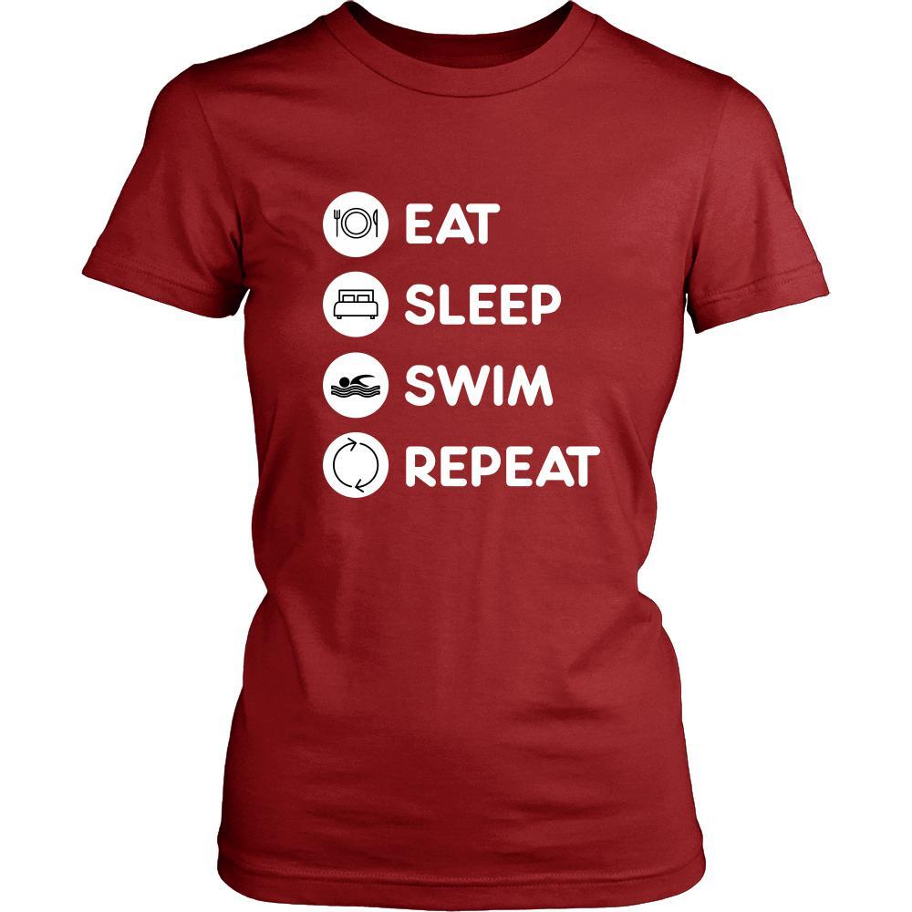 Swimming - Eat Sleep Swim Repeat - Swimmer Hobby Shirt-T-shirt-Teelime | shirts-hoodies-mugs