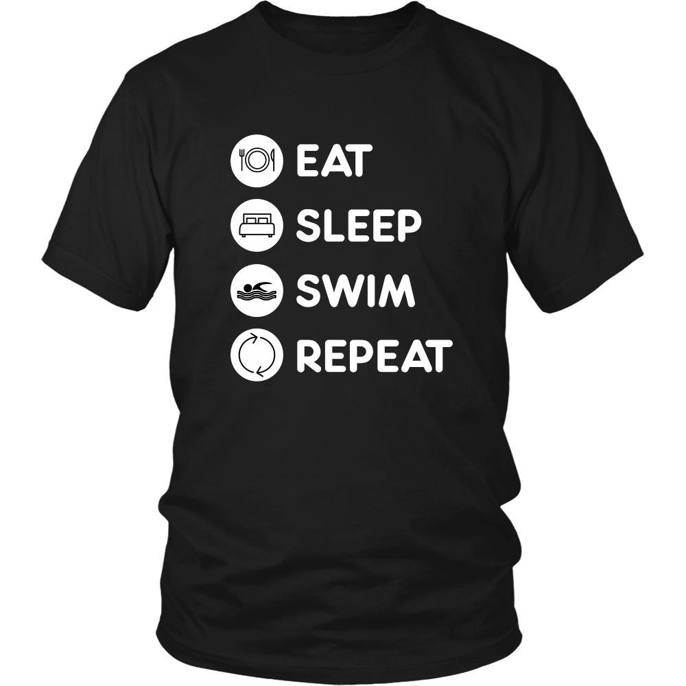 Swimming - Eat Sleep Swim Repeat - Swimmer Hobby Shirt-T-shirt-Teelime | shirts-hoodies-mugs