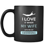 Swimming - I love it when my wife lets me go Swimming - 11oz Black Mug-Drinkware-Teelime | shirts-hoodies-mugs