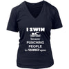 Swimming - I swim because punching people is frowned upon - Swimmer Hobby Shirt-T-shirt-Teelime | shirts-hoodies-mugs