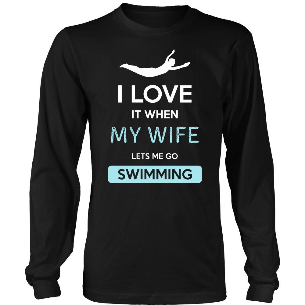 Swimming Shirt - I love it when my wife lets me go Swimming - Hobby Gift-T-shirt-Teelime | shirts-hoodies-mugs