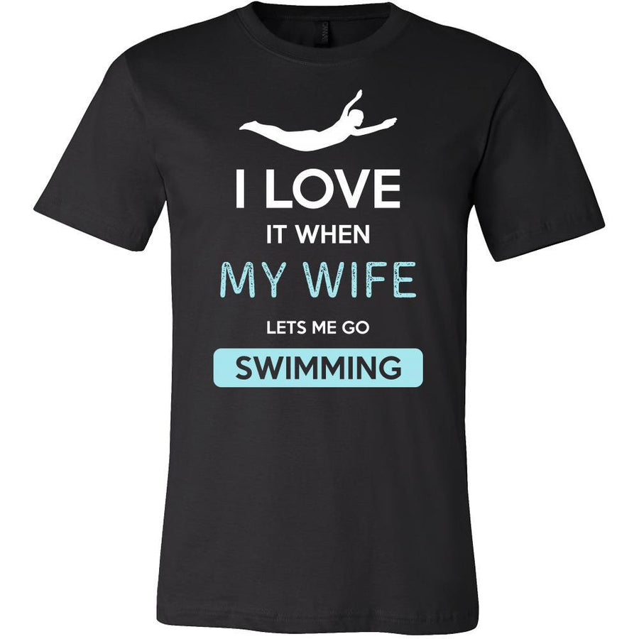 Swimming Shirt - I love it when my wife lets me go Swimming - Hobby Gift-T-shirt-Teelime | shirts-hoodies-mugs
