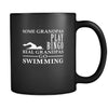 Swimming Some Grandpas play bingo, real Grandpas go Swimming 11oz Black Mug-Drinkware-Teelime | shirts-hoodies-mugs