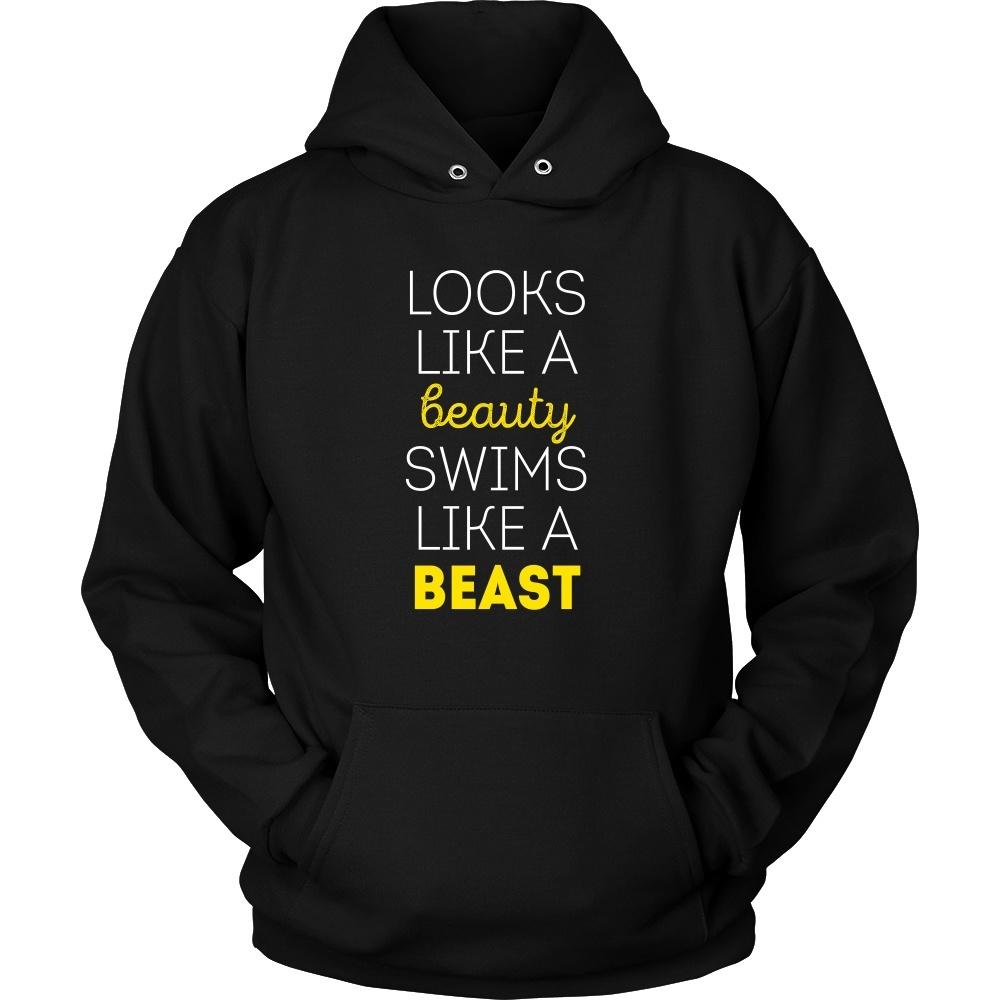 Swimming T Shirt - Looks like a beauty swims like a beast-T-shirt-Teelime | shirts-hoodies-mugs