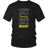 Swimming T Shirt - Looks like a beauty swims like a beast-T-shirt-Teelime | shirts-hoodies-mugs