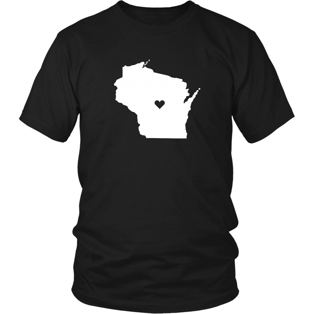T Shirt - Wisconsin Love State-T-shirt-Teelime | shirts-hoodies-mugs
