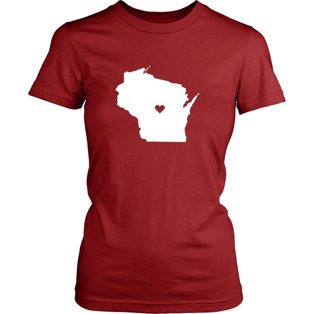 T Shirt - Wisconsin Love State-T-shirt-Teelime | shirts-hoodies-mugs
