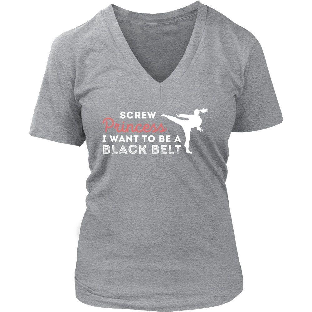 Taekwondo T Shirt - Screw Princess I want to be a black belt-T-shirt-Teelime | shirts-hoodies-mugs