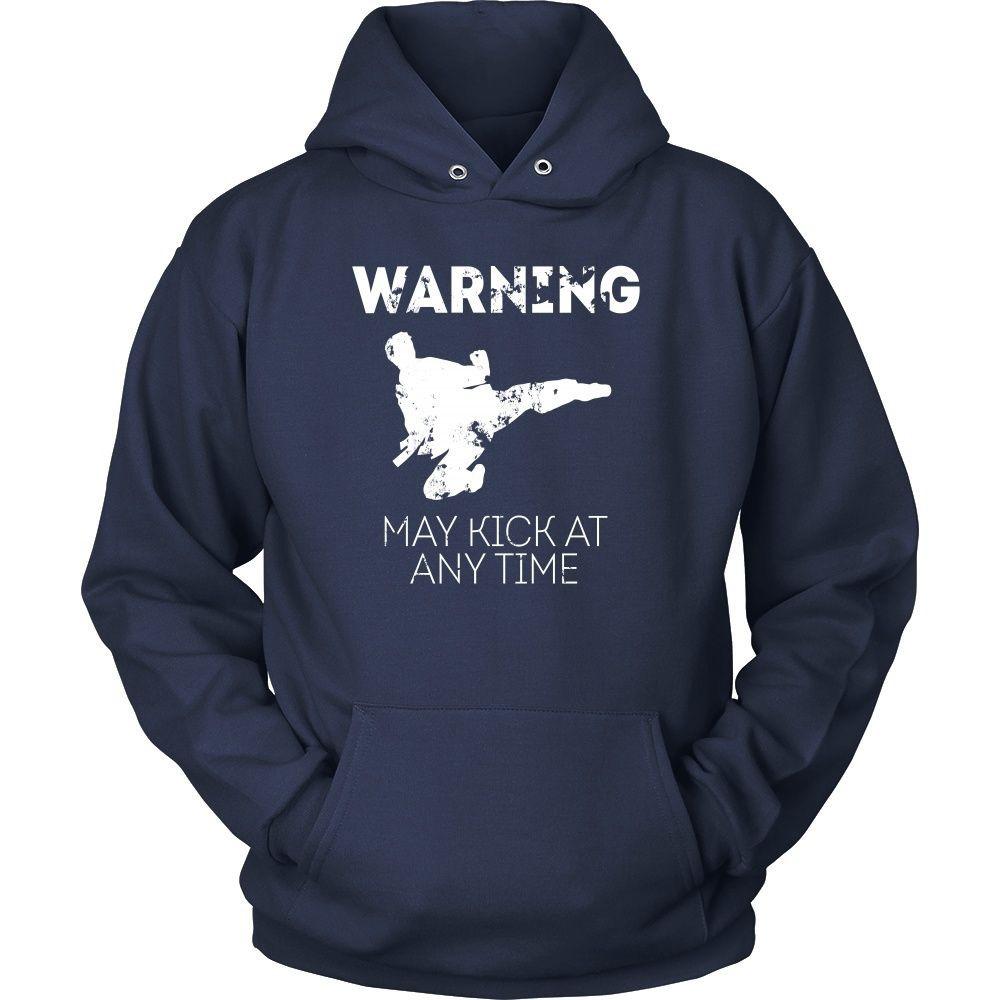 Taekwondo T Shirt - Warning May kick at any time-T-shirt-Teelime | shirts-hoodies-mugs