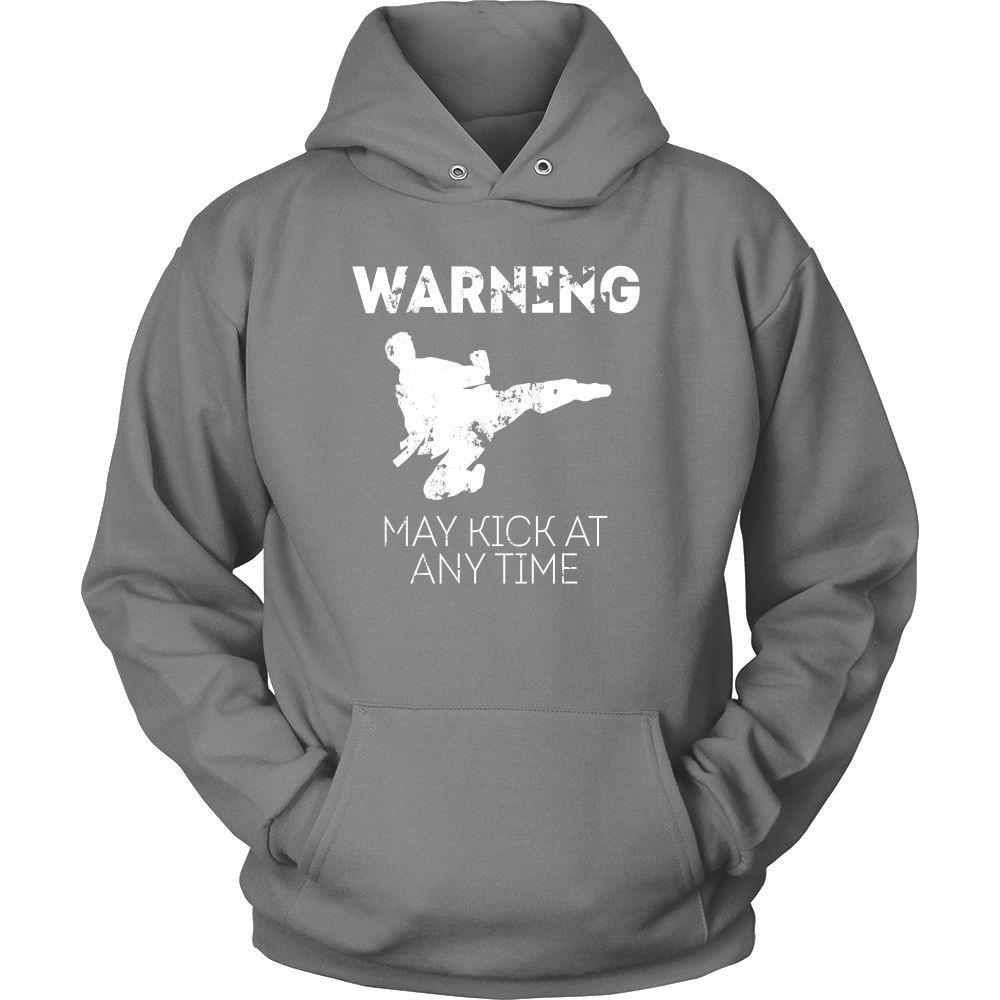 Taekwondo T Shirt - Warning May kick at any time-T-shirt-Teelime | shirts-hoodies-mugs