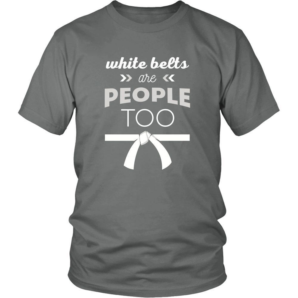 Taekwondo T Shirt White - belts are people too-T-shirt-Teelime | shirts-hoodies-mugs