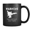 Taekwondo Warning may kick at any time 11oz Black Mug-Drinkware-Teelime | shirts-hoodies-mugs