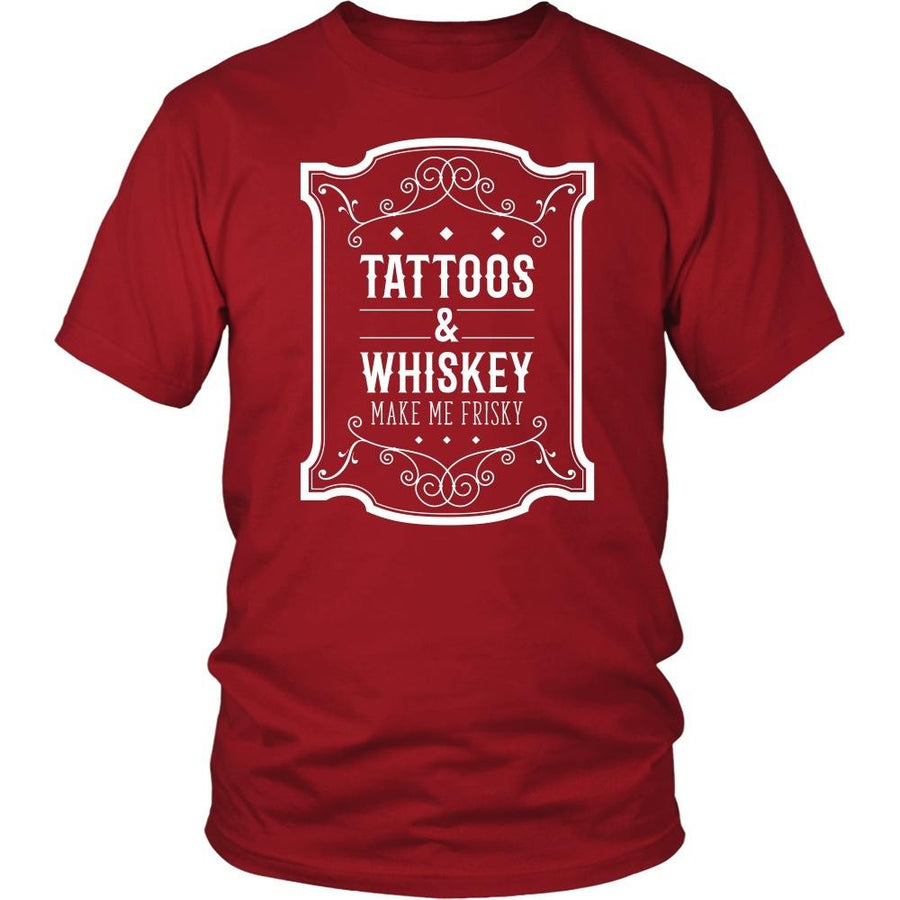Tattoo T Shirt - Tattoos & Whiskey make me frisky-T-shirt-Teelime | shirts-hoodies-mugs