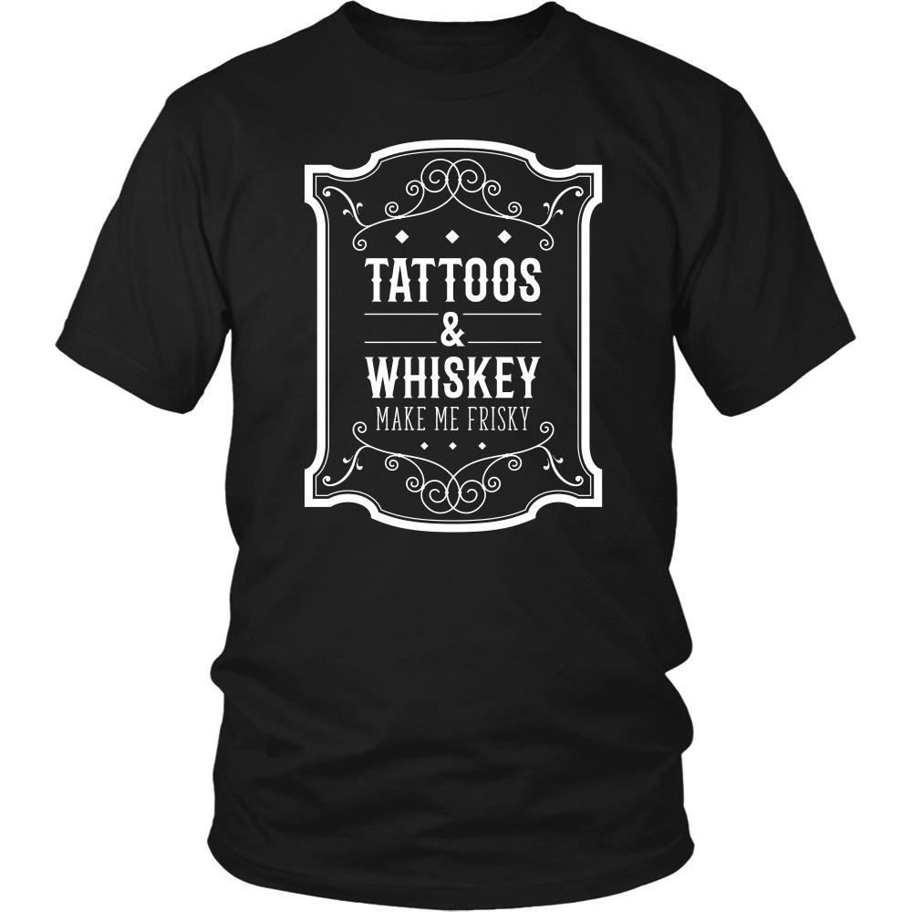 Tattoo T Shirt - Tattoos & Whiskey make me frisky-T-shirt-Teelime | shirts-hoodies-mugs