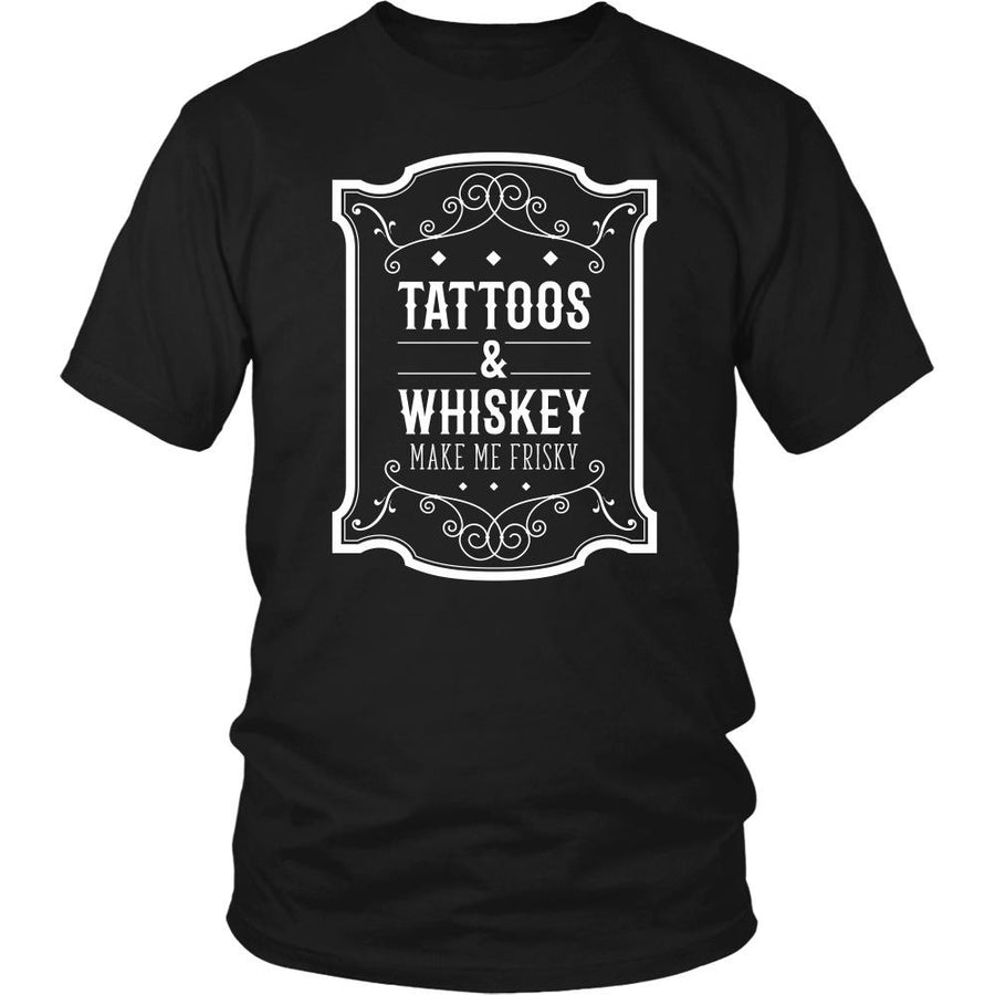 Tattoo T Shirt - Tattoos & Whiskey make me frisky-T-shirt-Teelime | shirts-hoodies-mugs