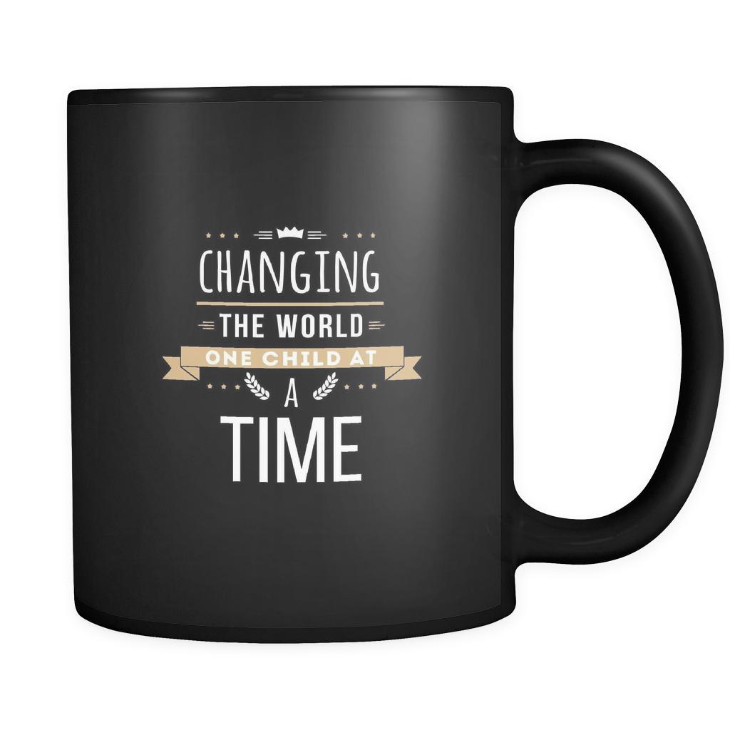 Teachers Changing the world one child at a time 11oz Black Mug-Drinkware-Teelime | shirts-hoodies-mugs