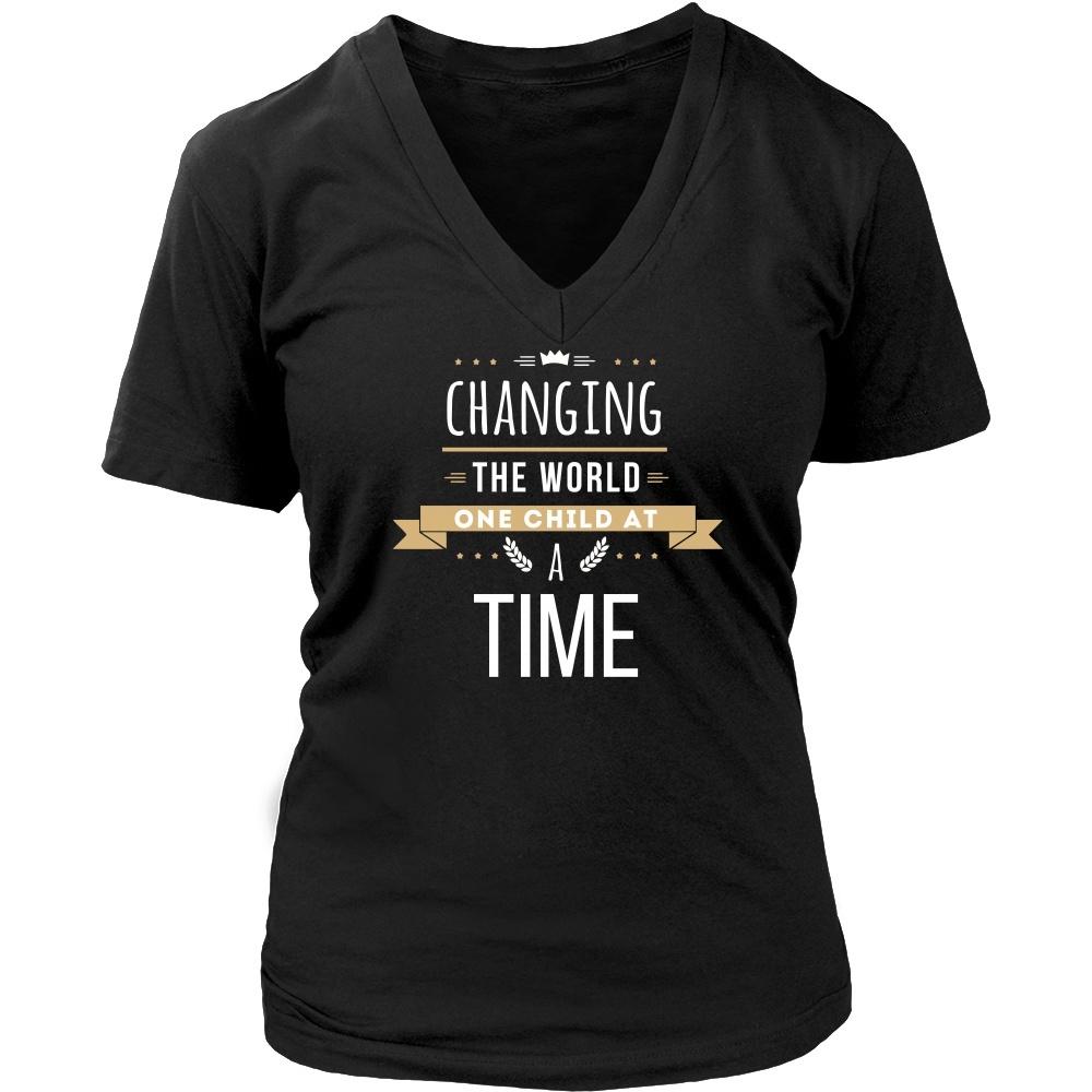 Teachers T Shirt - Changing the world One child at a Time-T-shirt-Teelime | shirts-hoodies-mugs
