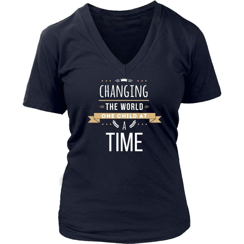 Teachers T Shirt - Changing the world One child at a Time-T-shirt-Teelime | shirts-hoodies-mugs