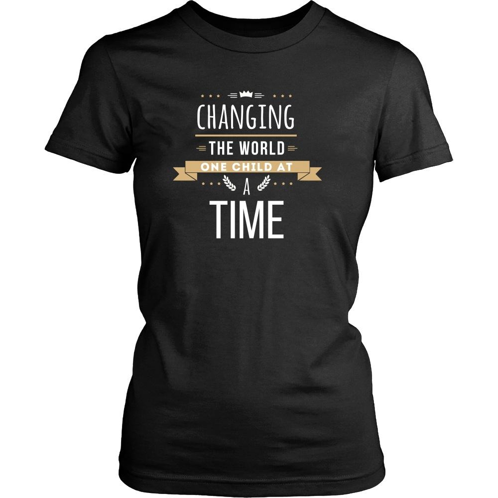 Teachers T Shirt - Changing the world One child at a Time-T-shirt-Teelime | shirts-hoodies-mugs