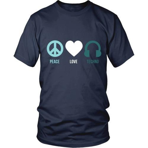 Techno T Shirt - Peace Love Techno-T-shirt-Teelime | shirts-hoodies-mugs