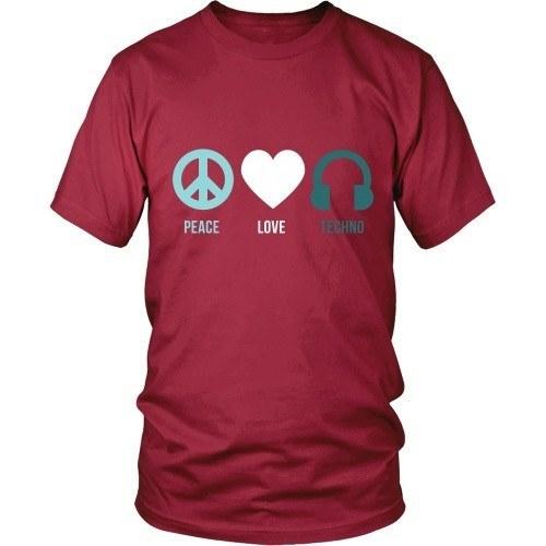 Techno T Shirt - Peace Love Techno-T-shirt-Teelime | shirts-hoodies-mugs