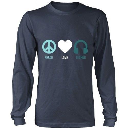 Techno T Shirt - Peace Love Techno-T-shirt-Teelime | shirts-hoodies-mugs
