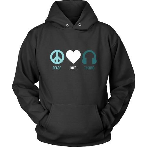 Techno T Shirt - Peace Love Techno-T-shirt-Teelime | shirts-hoodies-mugs
