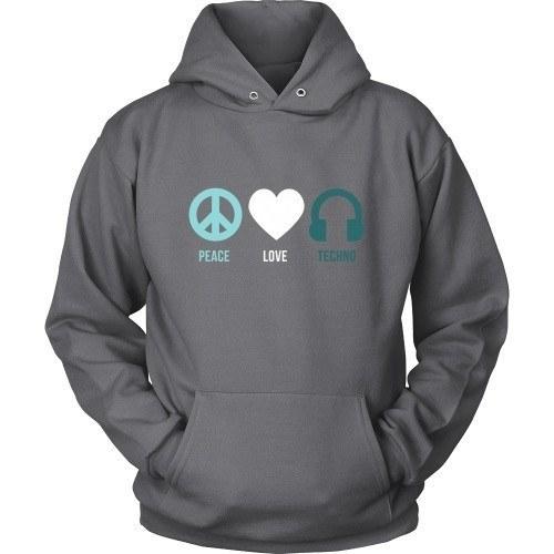 Techno T Shirt - Peace Love Techno-T-shirt-Teelime | shirts-hoodies-mugs