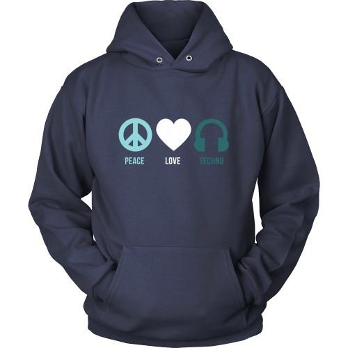 Techno T Shirt - Peace Love Techno-T-shirt-Teelime | shirts-hoodies-mugs