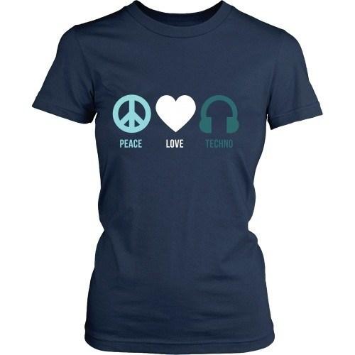 Techno T Shirt - Peace Love Techno-T-shirt-Teelime | shirts-hoodies-mugs