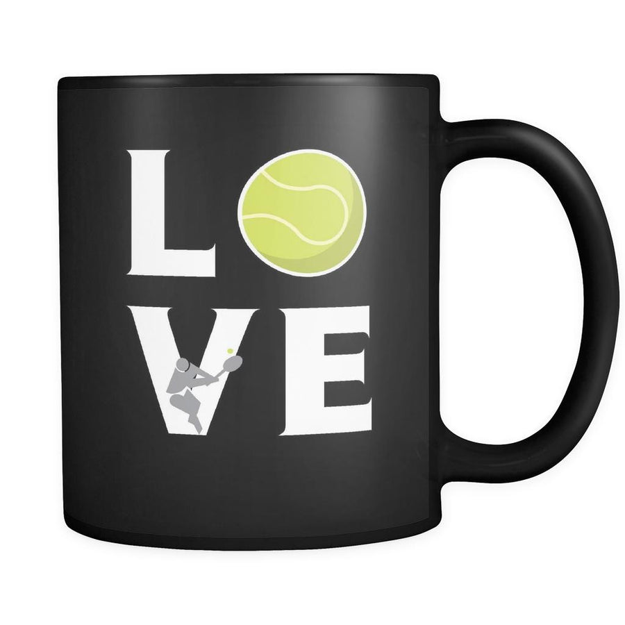 Tennis - LOVE Tennis - 11oz Black Mug-Drinkware-Teelime | shirts-hoodies-mugs