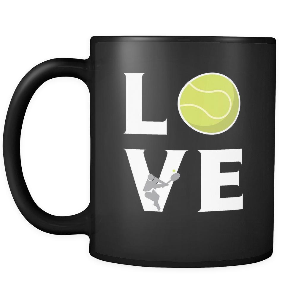 Tennis - LOVE Tennis - 11oz Black Mug-Drinkware-Teelime | shirts-hoodies-mugs
