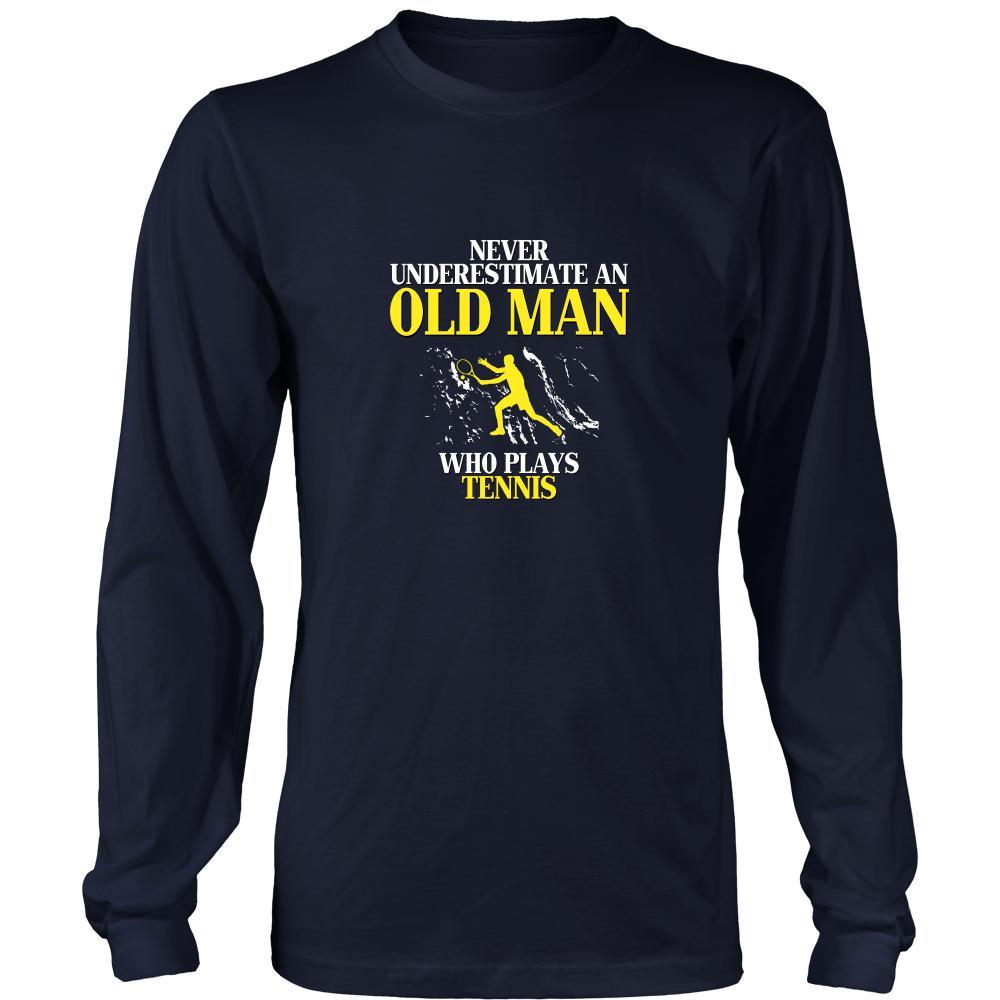 Tennis Shirt - Never underestimate an old man who plays tennis Grandfather Hobby Gift-T-shirt-Teelime | shirts-hoodies-mugs