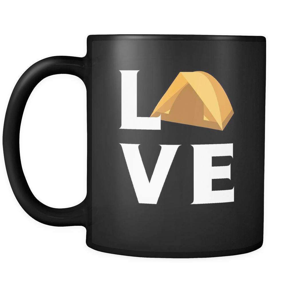 Tent - LOVE Tent - 11oz Black Mug-Drinkware-Teelime | shirts-hoodies-mugs