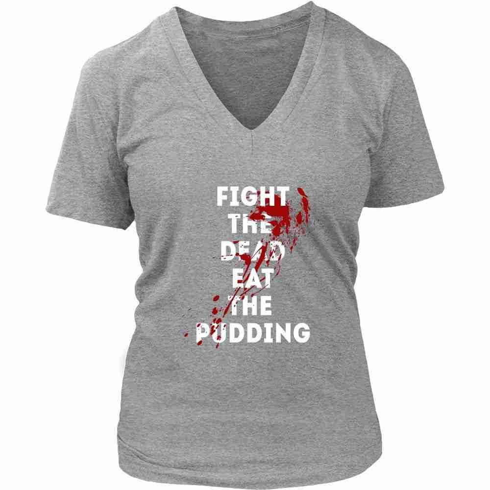 The Walking Dead T Shirt - Fight The Dead Eat The Pudding - TV & Movies-T-shirt-Teelime | shirts-hoodies-mugs