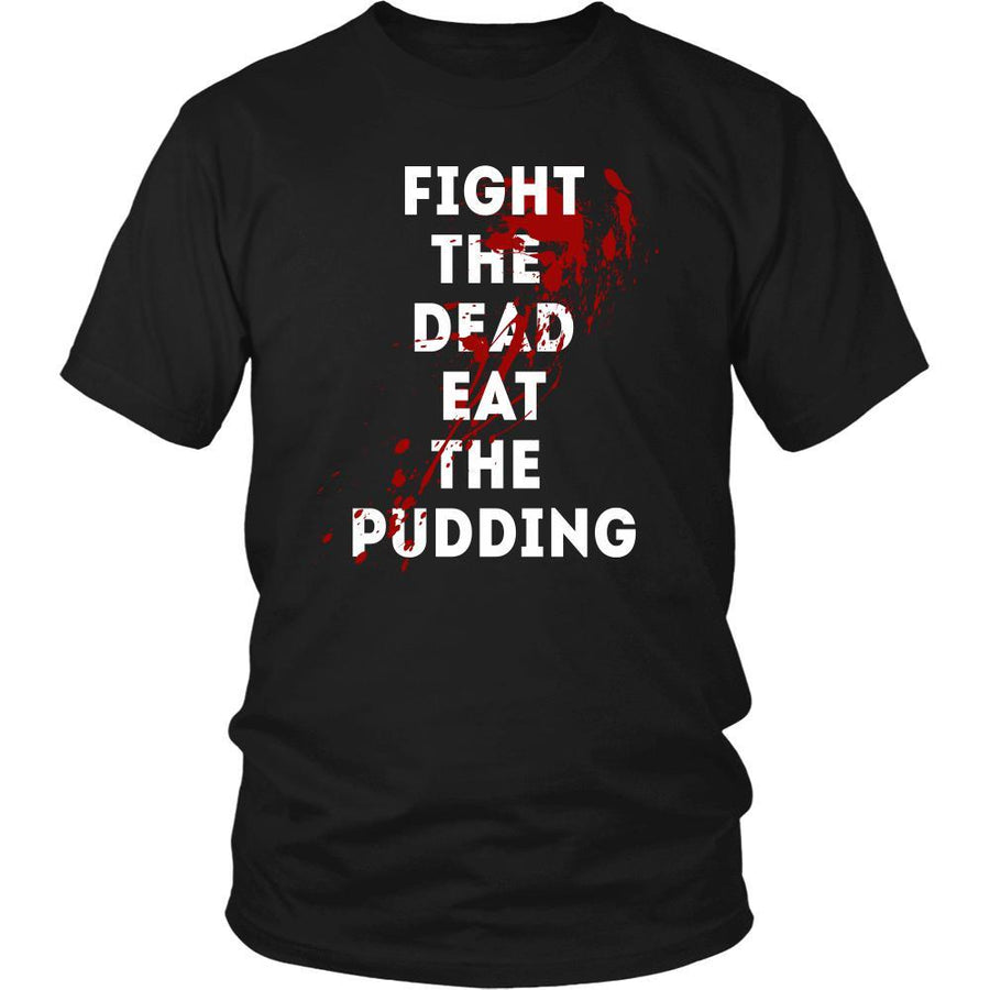 The Walking Dead T Shirt - Fight The Dead Eat The Pudding - TV & Movies-T-shirt-Teelime | shirts-hoodies-mugs