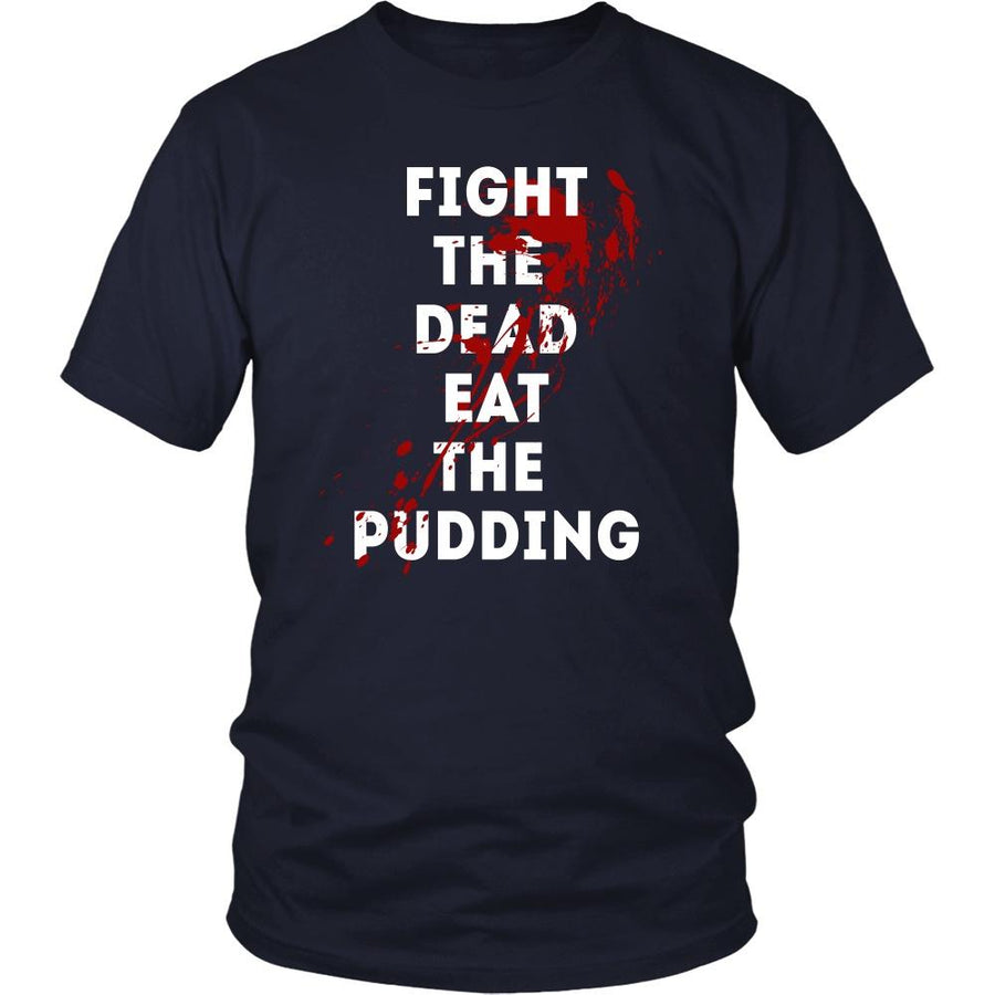 The Walking Dead T Shirt - Fight The Dead Eat The Pudding - TV & Movies-T-shirt-Teelime | shirts-hoodies-mugs