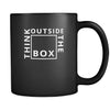 Think - Think Outside the box - 11oz Black Mug-Drinkware-Teelime | shirts-hoodies-mugs