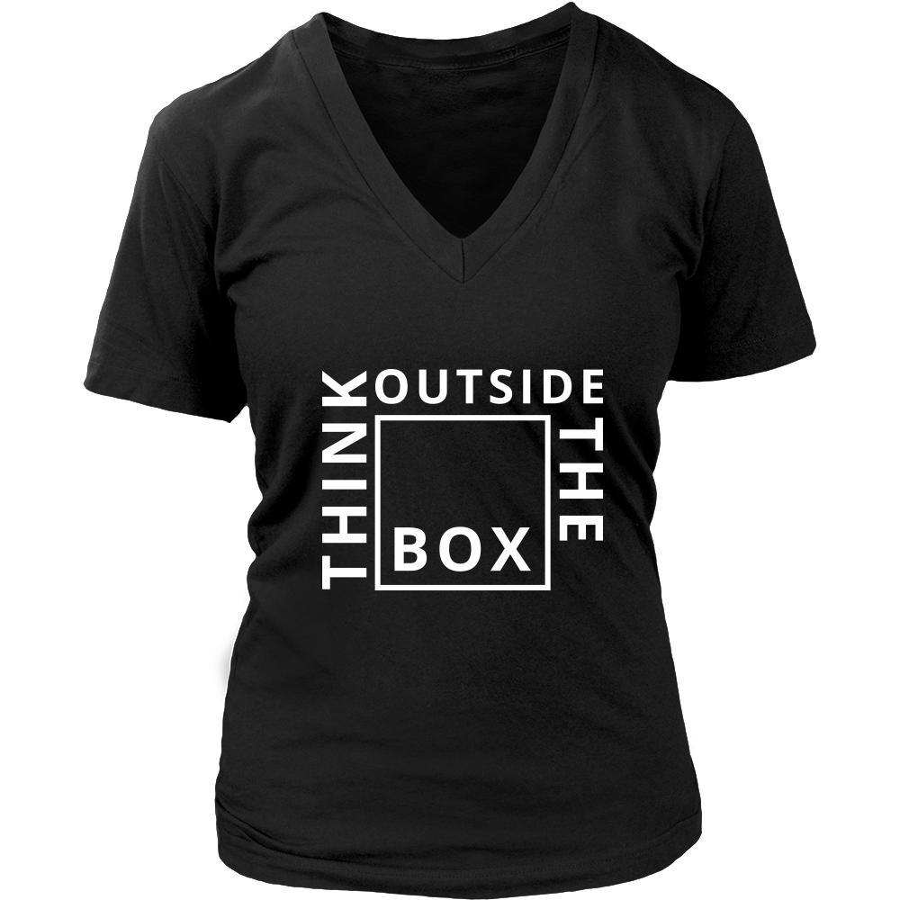 Think - Think Outside the box - Think Funny Shirt-T-shirt-Teelime | shirts-hoodies-mugs