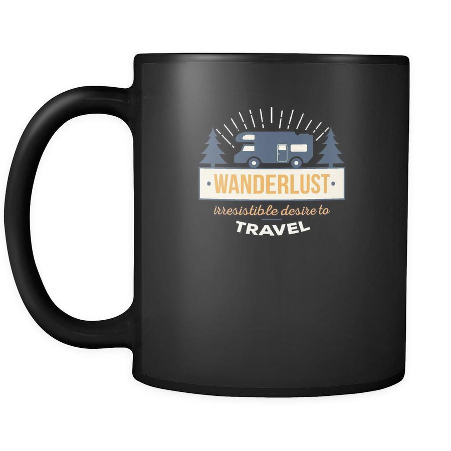 Travelling Wanderlust irresistable desire to travel 11oz Black Mug-Drinkware-Teelime | shirts-hoodies-mugs
