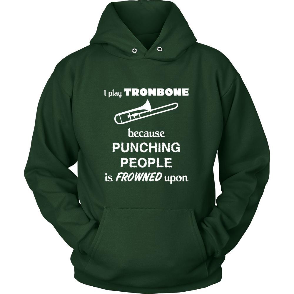 Trombone - I play Trombone because punching people is frowned upon - Music Instrument Shirt-T-shirt-Teelime | shirts-hoodies-mugs