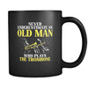 Trombone Never underestimate an old man who plays the trombone 11oz Black Mug-Drinkware-Teelime | shirts-hoodies-mugs