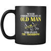 Trombone Never underestimate an old man who plays the trombone 11oz Black Mug-Drinkware-Teelime | shirts-hoodies-mugs