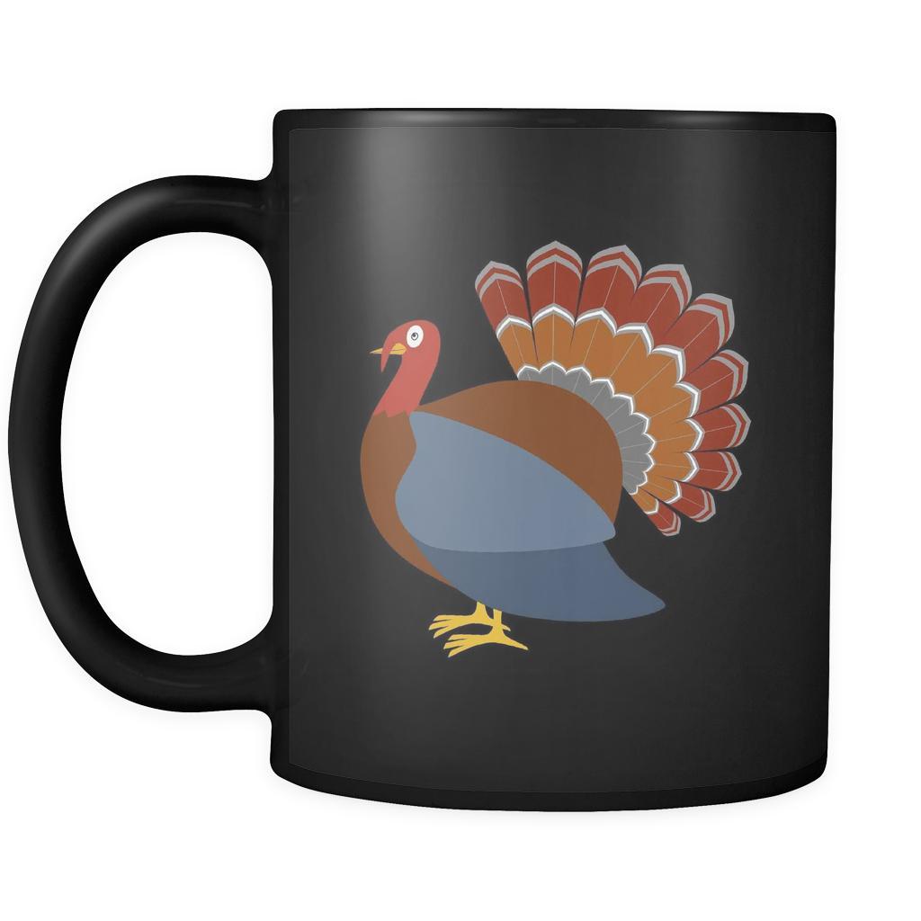 Turkey Animal Illustration 11oz Black Mug-Drinkware-Teelime | shirts-hoodies-mugs