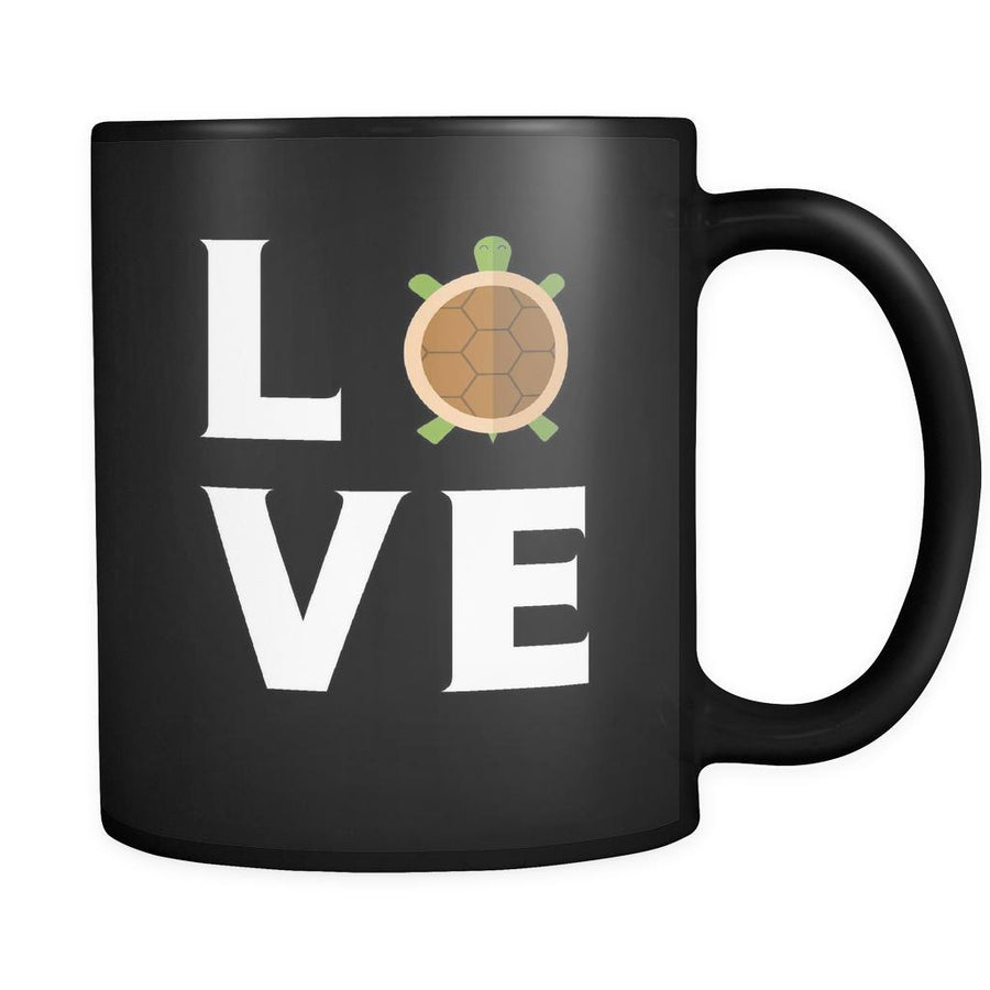 Turtle - LOVE Turtle - 11oz Black Mug-Drinkware-Teelime | shirts-hoodies-mugs