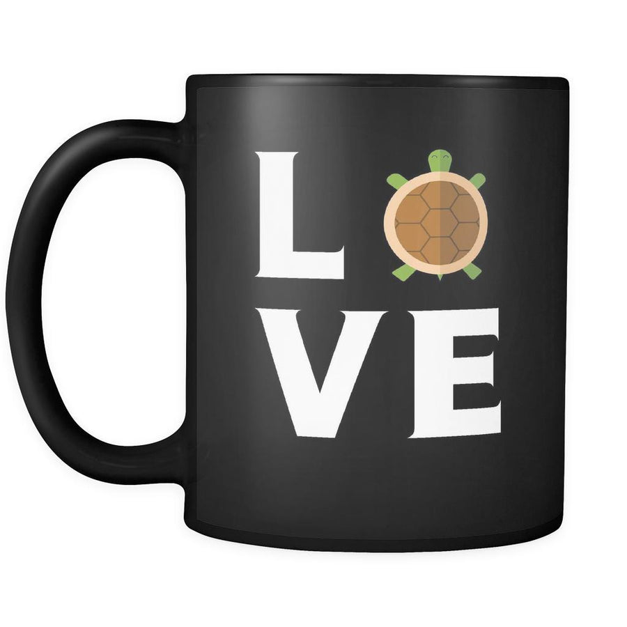 Turtle - LOVE Turtle - 11oz Black Mug-Drinkware-Teelime | shirts-hoodies-mugs